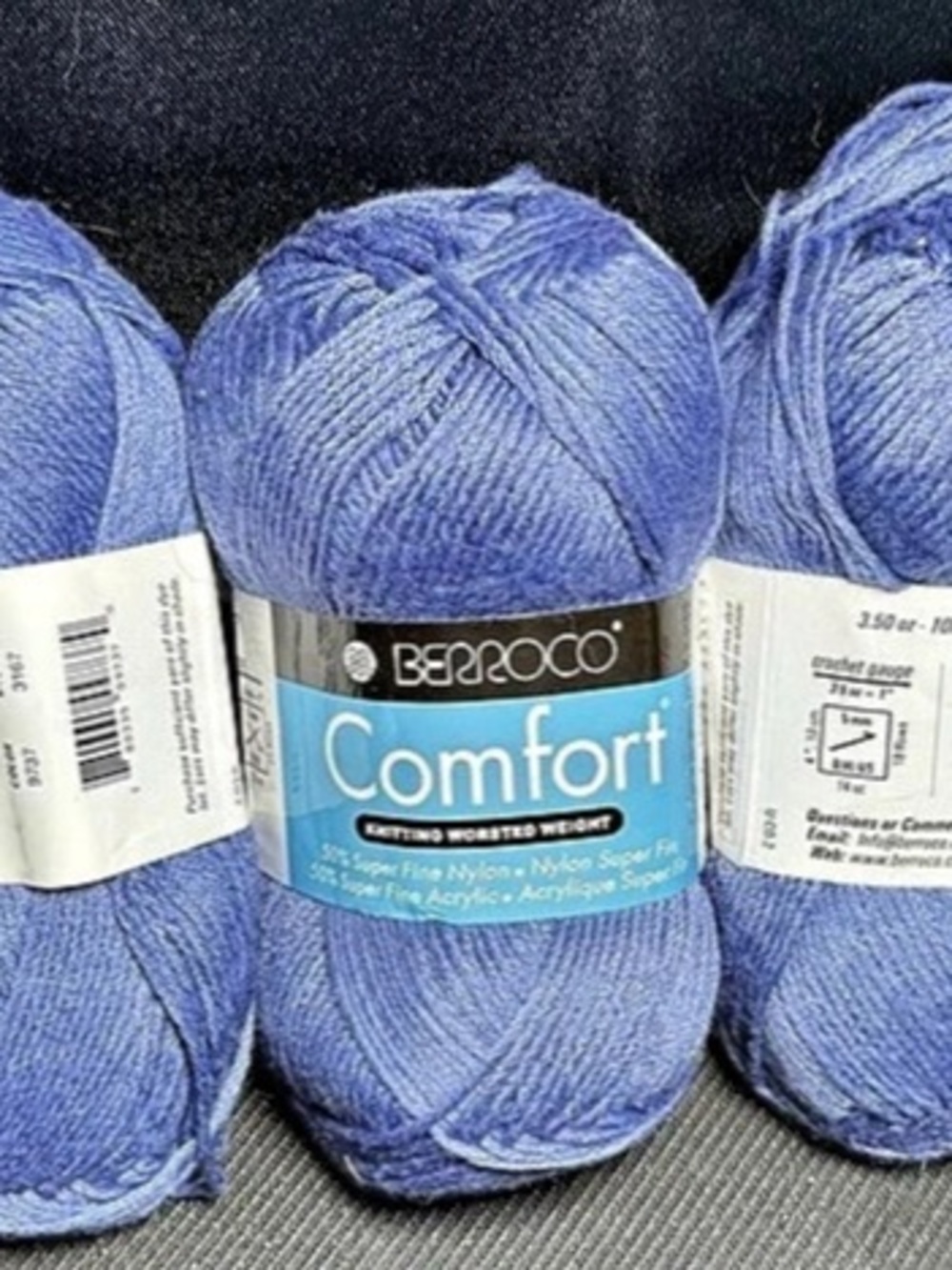 SUPER SOFT berroco Comfort Worsted Yarn 5-Skein Lot Indigo Blue